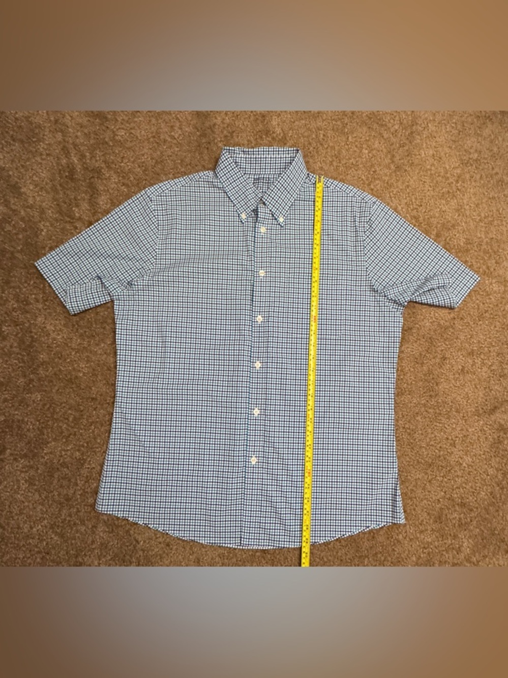 Brooks Brother’s Men's SS Blue Check Button-Down Shirt with Front Pocket size L - Picture 5 of 6